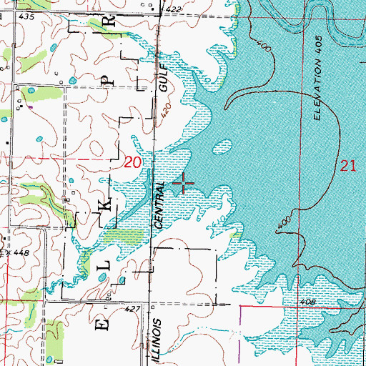 Topographic Map of Ward Branch, IL