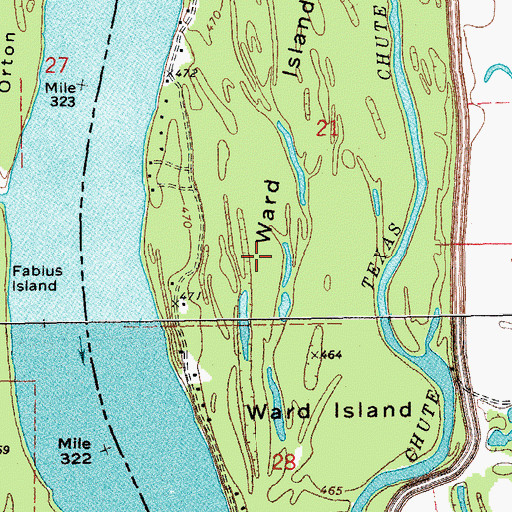 Topographic Map of Ward Island, IL