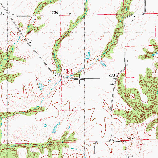 Topographic Map of Ward School (historical), IL