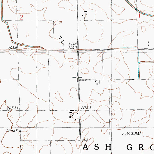 Topographic Map of Ward School (historical), IL