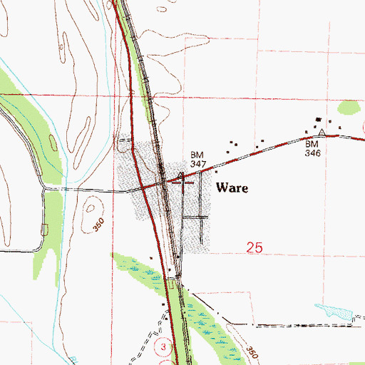 Topographic Map of Ware, IL