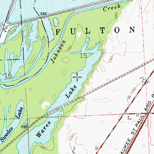 Topographic Map of Wares Lake, IL