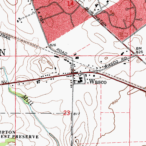 Topographic Map of Wasco, IL