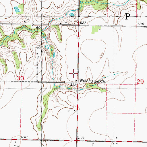 Topographic Map of Washington Church, IL