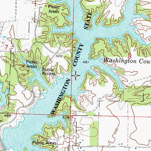 Topographic Map of Washington County Lake, IL