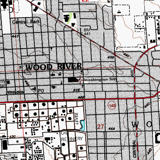 Topographic Map of Lewis-Clark Junior High School, IL