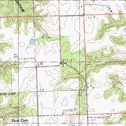 Topographic Map of Washington School (historical), IL