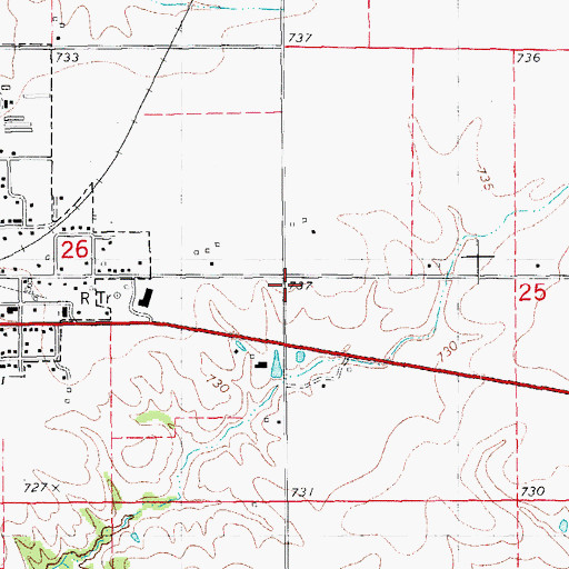 Topographic Map of Washington School (historical), IL