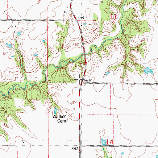 Topographic Map of Washington School (historical), IL