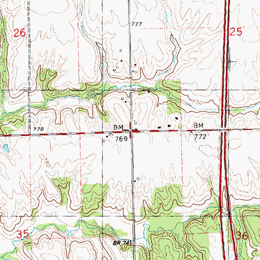 Topographic Map of Washington School (historical), IL