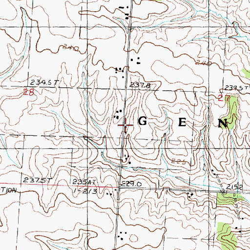 Topographic Map of Washington School (historical), IL