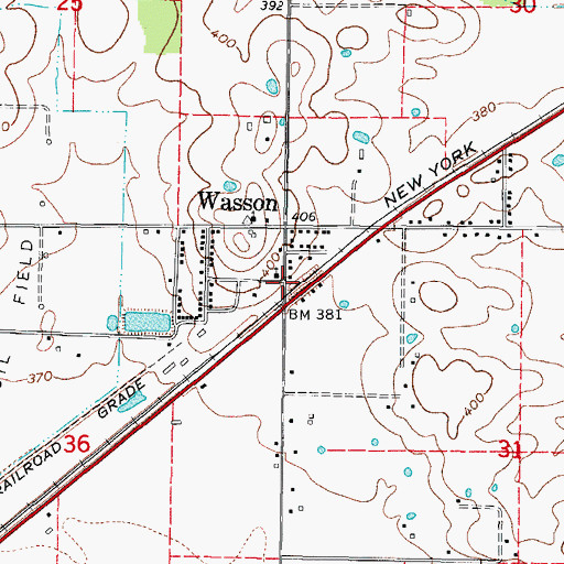 Topographic Map of Wasson, IL