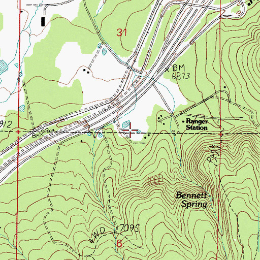 Topographic Map of Mountain Spring Tanks, AZ