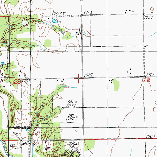 Topographic Map of Water Oak School (historical), IL