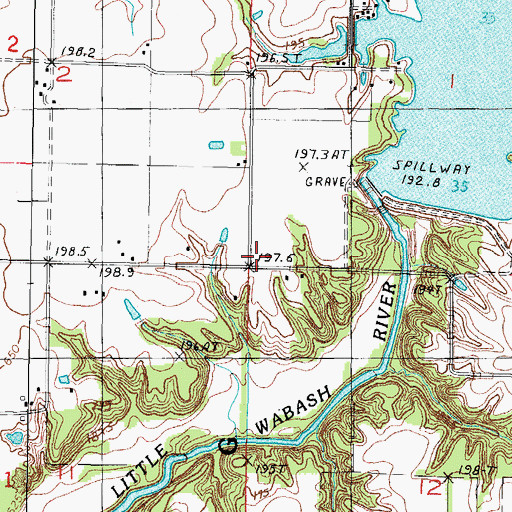 Topographic Map of Wateroak School (historical), IL