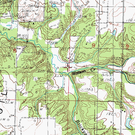 Topographic Map of Watson Creek, IL