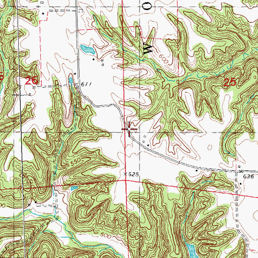 Topographic Map of Watson School (historical), IL