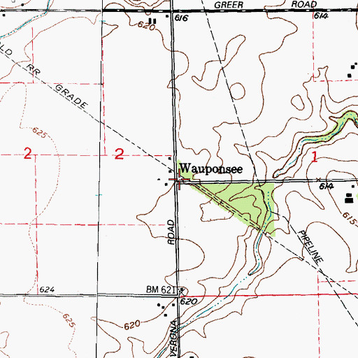 Topographic Map of Wauponsee, IL