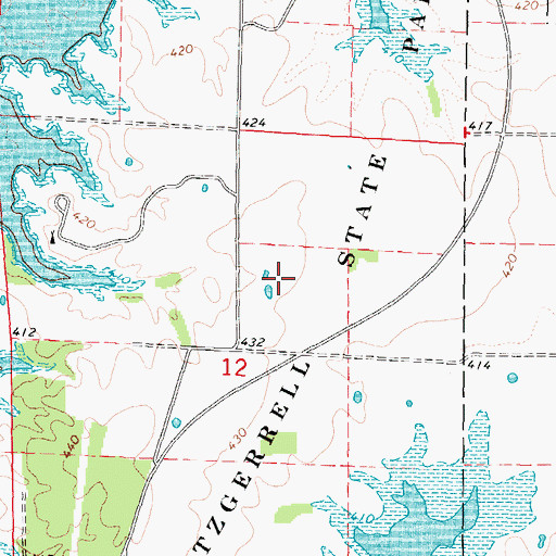 Topographic Map of Wayne Fitzgerrell State Park, IL