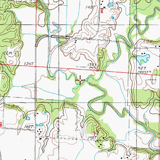 Topographic Map of Weather Creek, IL