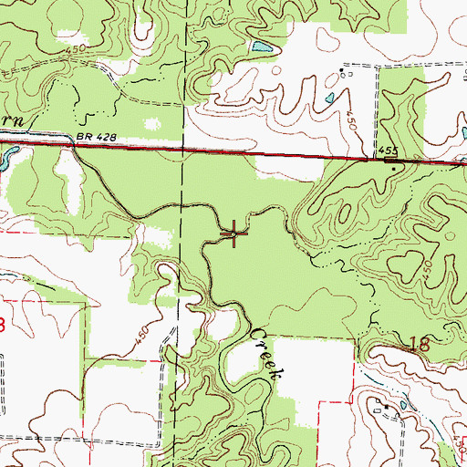 Topographic Map of Weaver Creek, IL