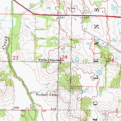 Topographic Map of Webbs Chapel, IL