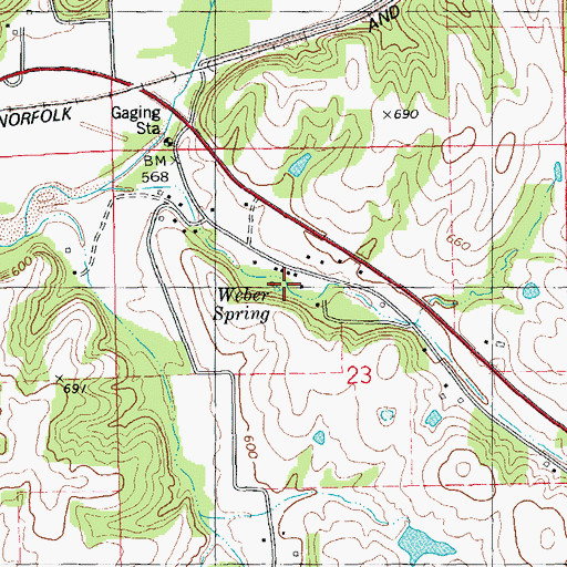 Topographic Map of Weber Spring, IL