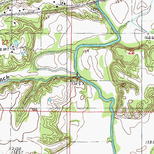 Topographic Map of Webster Branch, IL