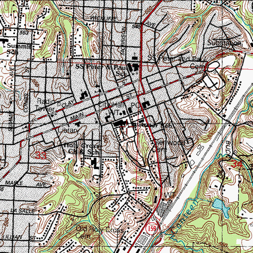 Topographic Map of Webster Elementary School, IL