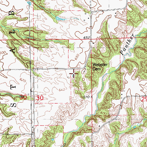 Topographic Map of Webster School (historical), IL