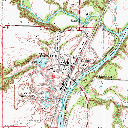 Topographic Map of Wedron, IL