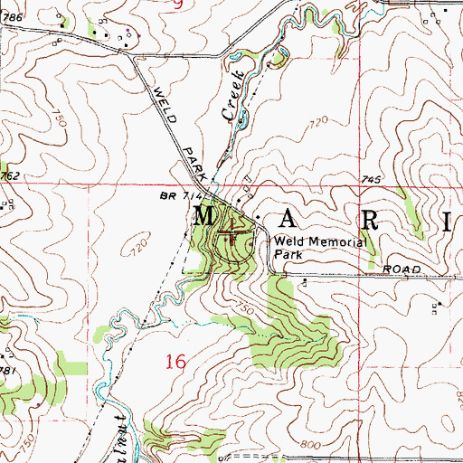 Topographic Map of Weld Memorial Park, IL
