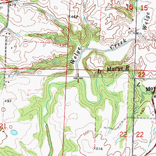 Topographic Map of Welge Creek, IL