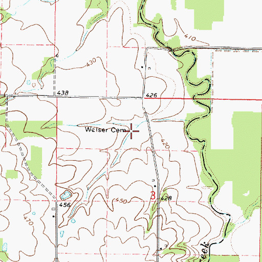 Topographic Map of Welser Cemetery, IL
