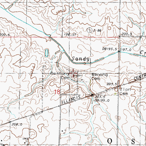Topographic Map of Wenona Community Cemetery, IL