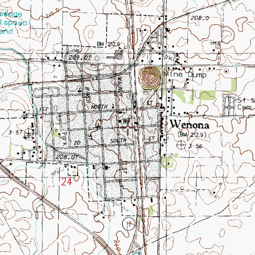 Topographic Map of Wenona, IL