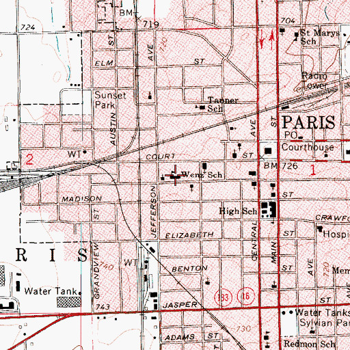 Topographic Map of Carolyn Wenz Elementary School, IL