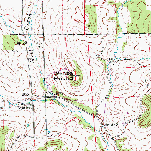 Topographic Map of Wenzel Mound, IL