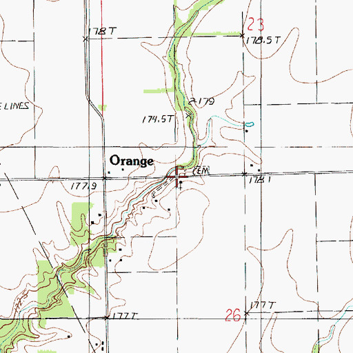 Topographic Map of Wesley Chapel, IL