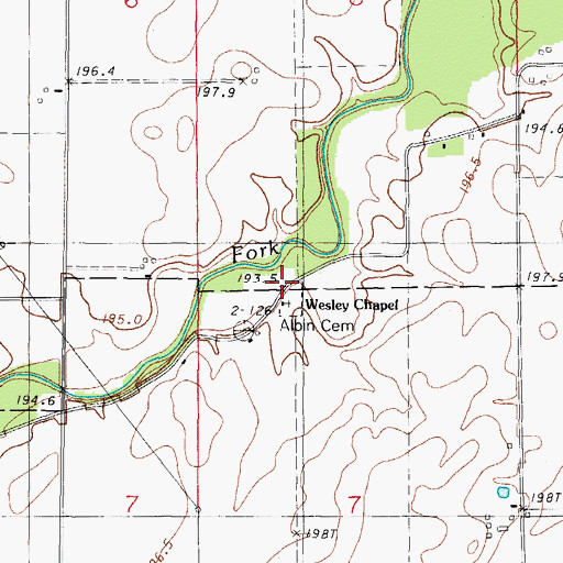 Topographic Map of Wesley Chapel, IL