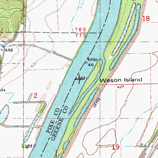 Topographic Map of Weson Island, IL