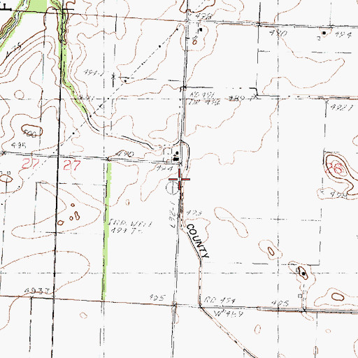 Topographic Map of Wessling School (historical), IL