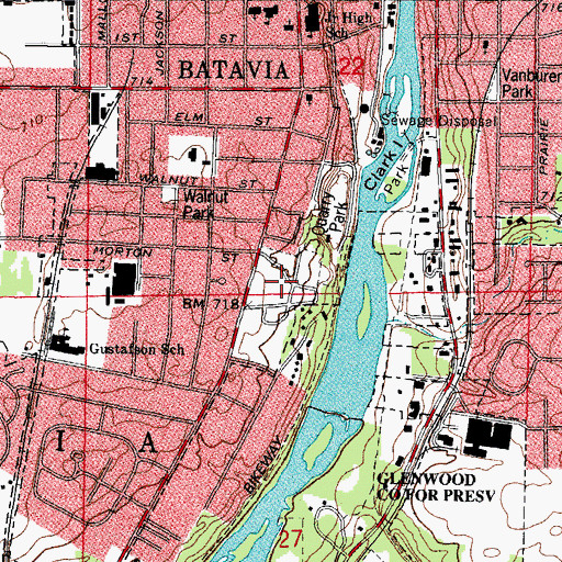 Topographic Map of West Batavia Cemetery, IL