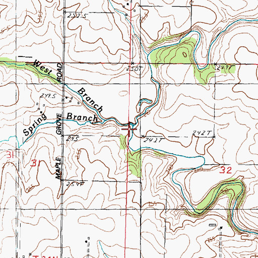Topographic Map of West Branch Pine Creek, IL