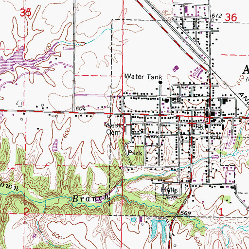 Topographic Map of West Cemetery, IL