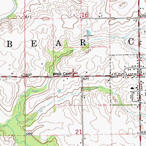 Topographic Map of West Basco Cemetery, IL