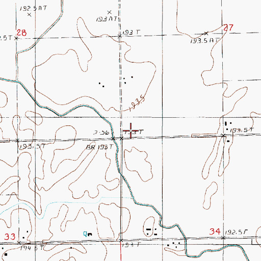Topographic Map of West Cleveland School (historical), IL