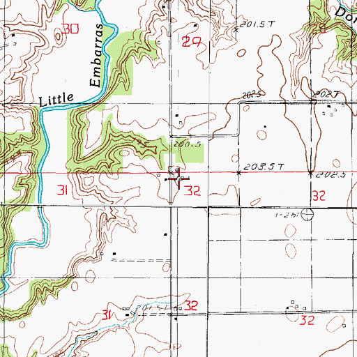 Topographic Map of West Donica School (historical), IL