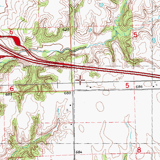 Topographic Map of West Elba School (historical), IL