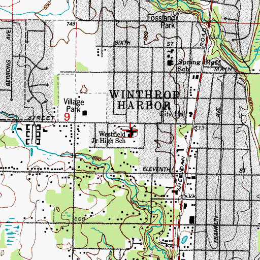 Topographic Map of Westfield School, IL